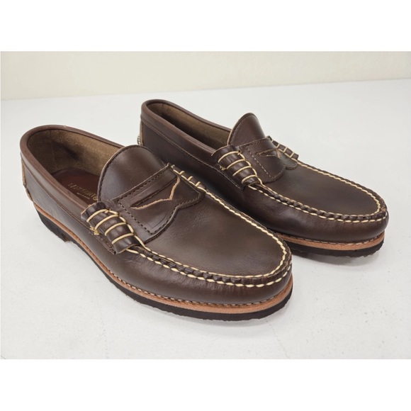 Rancourt & Co Beefroll Penny Loafer Shoes Brown Size 9.5D Made USA Leather - Picture 1 of 9